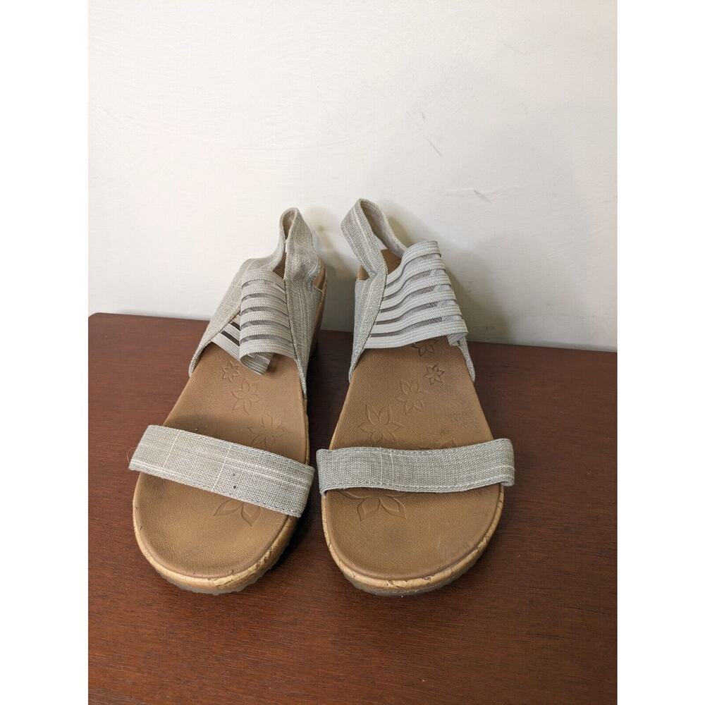 Skechers Women's Shoes Wedges Size 9 Open Toe Tan Gray - Picture 2 of 8
